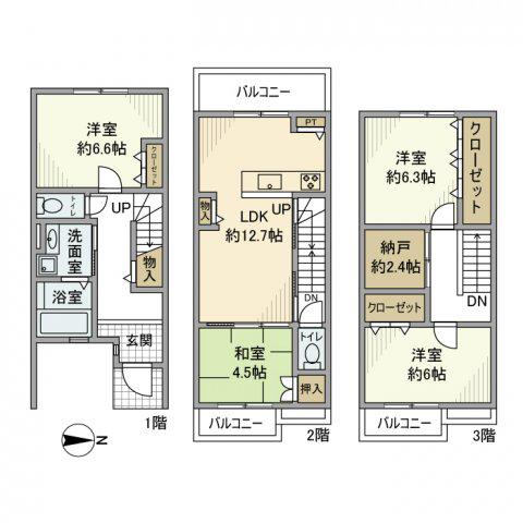 京都市東西線 西大路御池駅 徒歩6分 3階建 築9年(4LDK)の間取り写真