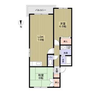 メゾン・ル・トゥール南修学院B棟(2LDK/1階)の間取り写真