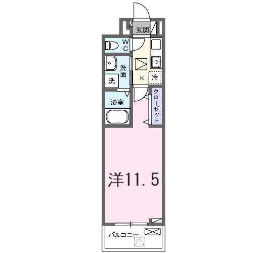 たばさはうすⅡ(1K/1階)の間取り写真