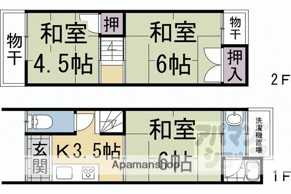 高野蓼原町９１ー６貸家(3K)の間取り写真