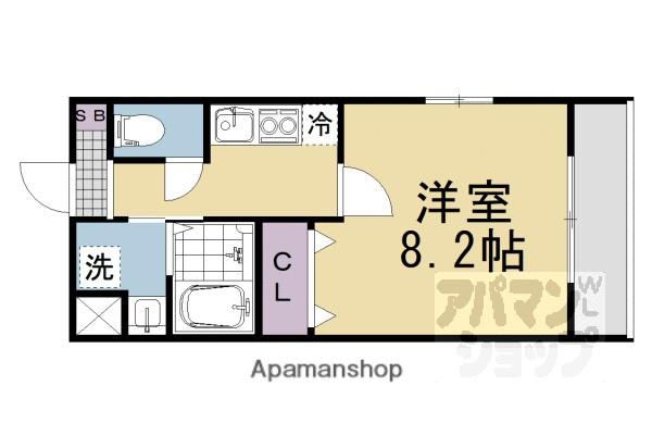 クオリエ丹波口(1K/4階)の間取り写真