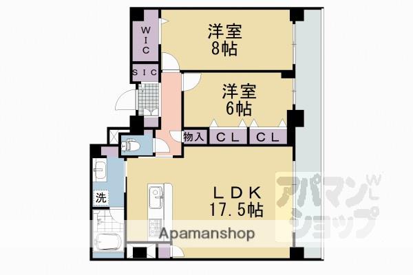 ROUAGE御所南(2LDK/4階)の間取り写真