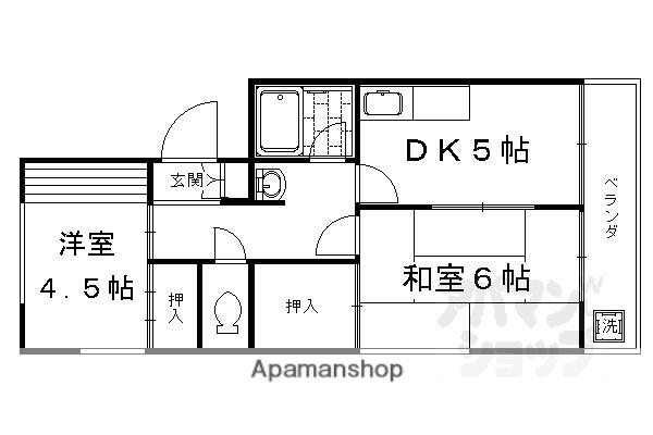 マンション山村荘(2DK/2階)の間取り写真
