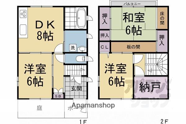 京都市東西線 太秦天神川駅 徒歩3分 2階建 築23年(3SDK)の間取り写真
