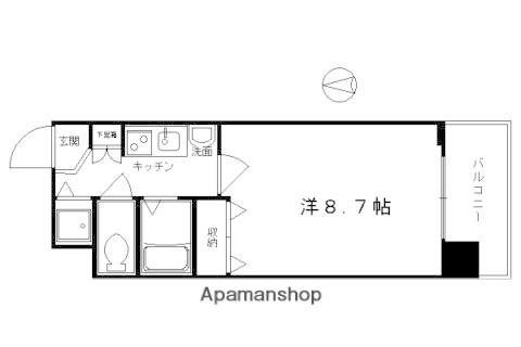 プレサンス京都四条烏丸クロス(1K/4階)の間取り写真