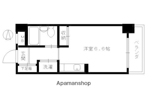 スカイノブレ京都四条大宮(ワンルーム/3階)の間取り写真