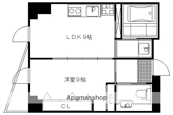 京阪電気鉄道京阪線 祇園四条駅 徒歩7分 6階建 築36年(1LDK/6階)の間取り写真