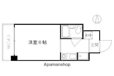 京の五条 GREEN HOUSE(1K/6階)の間取り写真