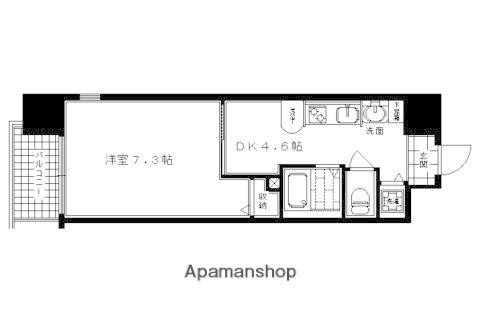 エステムコート京都河原町プレジール(1DK/10階)の間取り写真