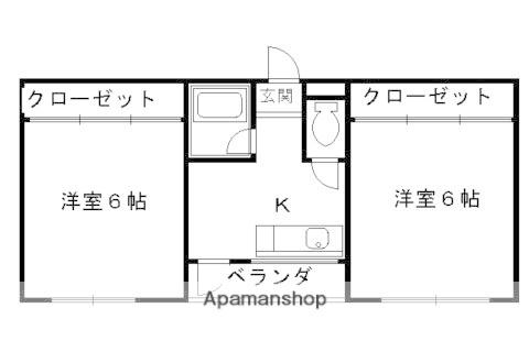 アメニティ竜安寺(2K/2階)の間取り写真