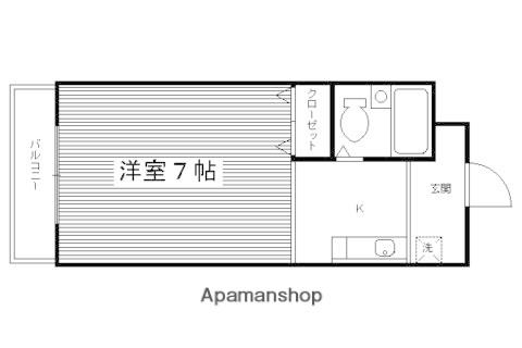 シャトー太秦(1K/4階)の間取り写真