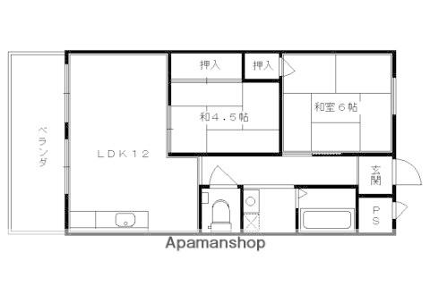 西京極グリーンハイツ(2LDK/5階)の間取り写真