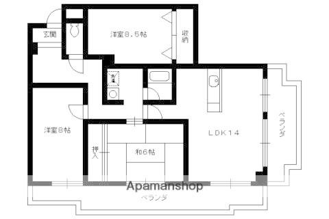 アメニティ双ヶ丘(3LDK/1階)の間取り写真