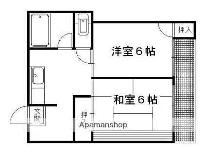 紫竹ハイム(2DK/1階)の間取り写真