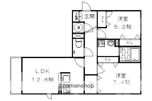 LA CASA PULITA(2LDK/2階)の間取り写真