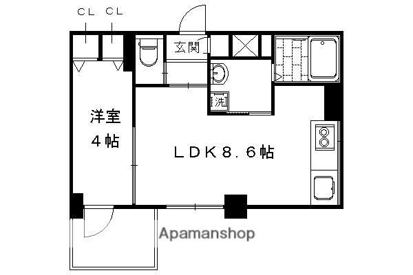 プリオーレ京都駅前(1LDK/9階)の間取り写真