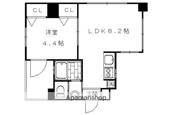 プリオーレ京都駅前(1LDK/7階)の間取り写真