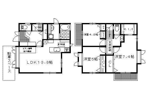 京阪電気鉄道鴨東線 出町柳駅 徒歩12分 2階建 築27年(3LDK)の間取り写真