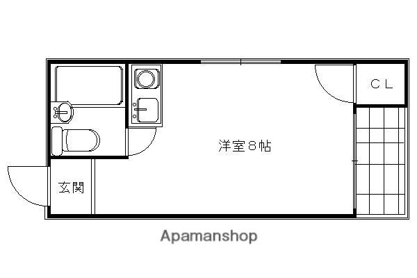 ゴールドテラオ(ワンルーム/4階)の間取り写真
