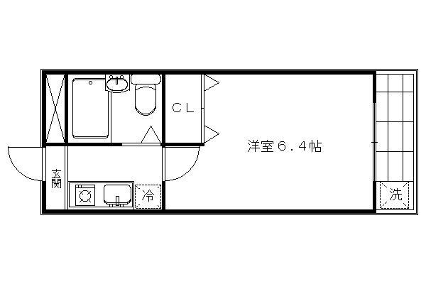 光陽マンション(1K/2階)の間取り写真