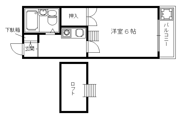 レオパレス久世(1K/2階)の間取り写真