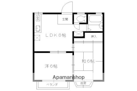 嵐山リバーサイドI(2LDK/2階)の間取り写真