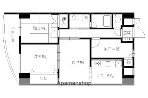 ノイシュロス御室南(3DK/4階)の間取り写真