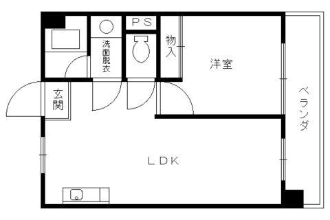 平野マンション(1LDK/2階)の間取り写真