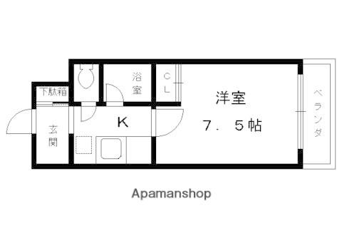 フォレスト七条(1K/2階)の間取り写真