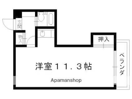上賀茂葵之森町マンション(1K/4階)の間取り写真