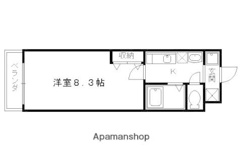 ハウゼ衣笠の杜(1K/2階)の間取り写真