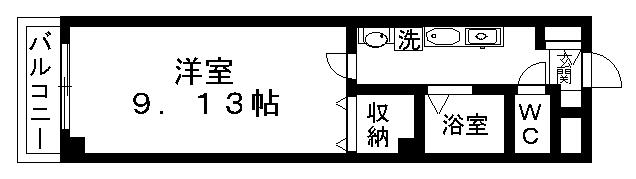 トムズガーデン(1K/1階)の間取り写真