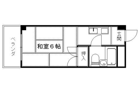 ヴィラ矢杉(1K/2階)の間取り写真