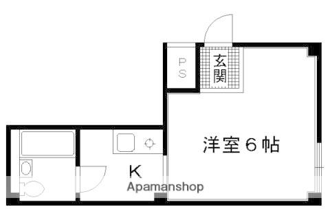 大将軍ハイツ(1K/2階)の間取り写真