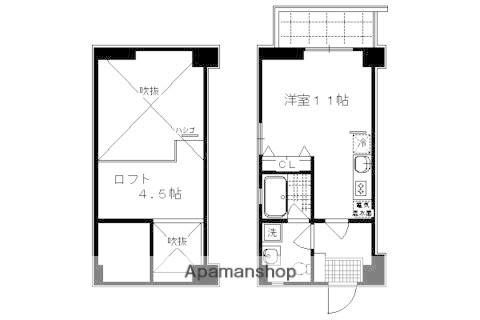 ランブラス御所西(ワンルーム/6階)の間取り写真