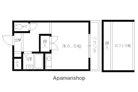 ヴィラサービーナ花園(1K/1階)の間取り写真