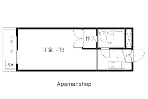 シラトンハイツ山口(1K/5階)の間取り写真