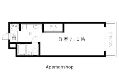 ヴィラトリアン(1K/2階)の間取り写真