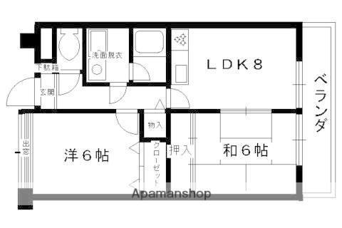 カルモ中村(2LDK/1階)の間取り写真