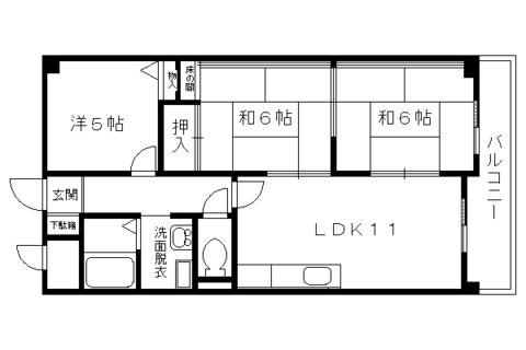 クレセントKYK(3LDK/4階)の間取り写真