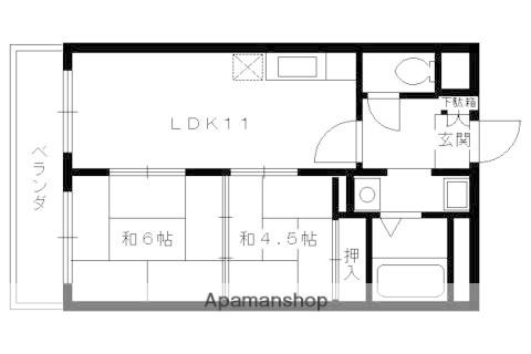 クレセントKYK(2LDK/2階)の間取り写真