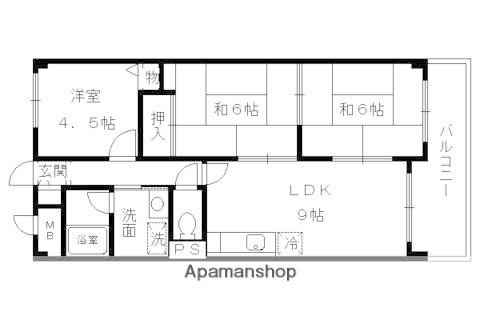 クレセントKYK(3LDK/3階)の間取り写真