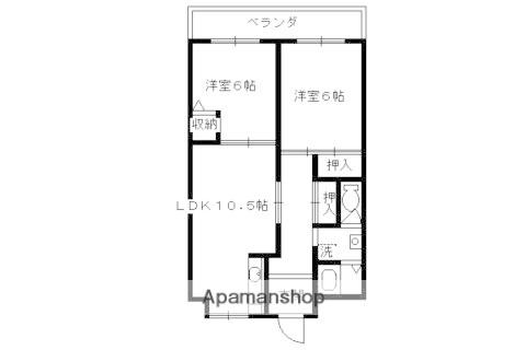 第2洛西ハイツ(2LDK/6階)の間取り写真