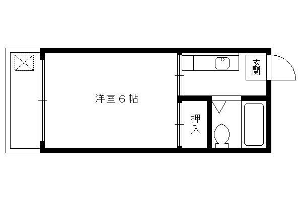 プランタン銀座(1K/2階)の間取り写真