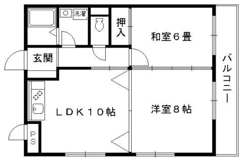 リベラシオン稲荷(2LDK/5階)の間取り写真
