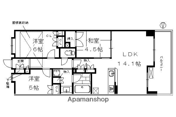 エフ・ステージ京都駅レジデンス(3LDK/5階)の間取り写真