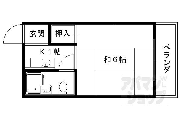 長谷川マンション(1K/3階)の間取り写真