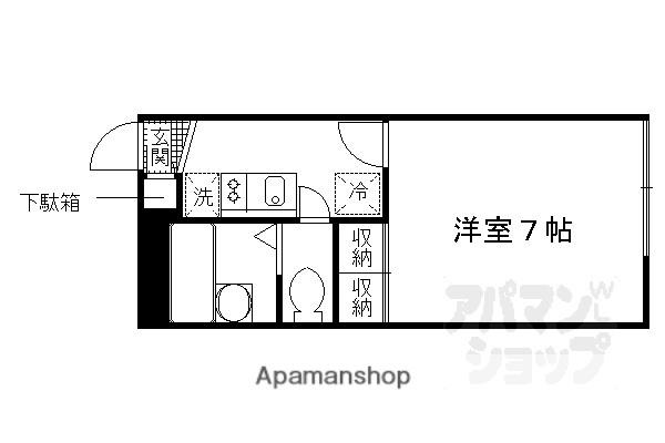 ワイズアパートメント南小栗栖(1K/1階)の間取り写真