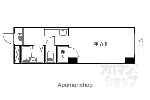 ルネハイツ芝生(1K/4階)の間取り写真