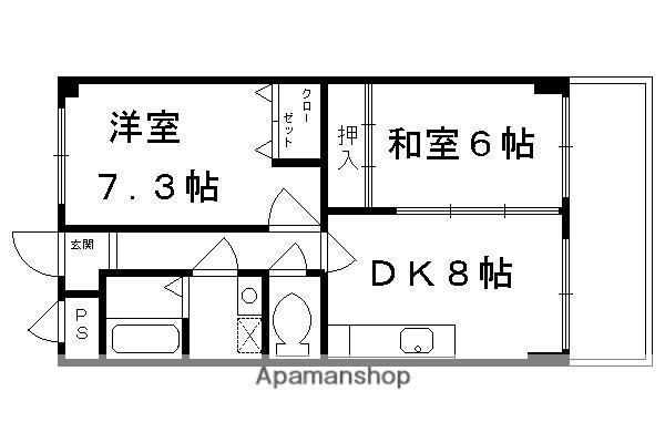 S.T MON(2DK/5階)の間取り写真